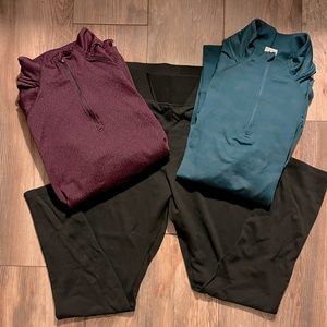 Bundle with two 1/4 sweatshirts and leggings